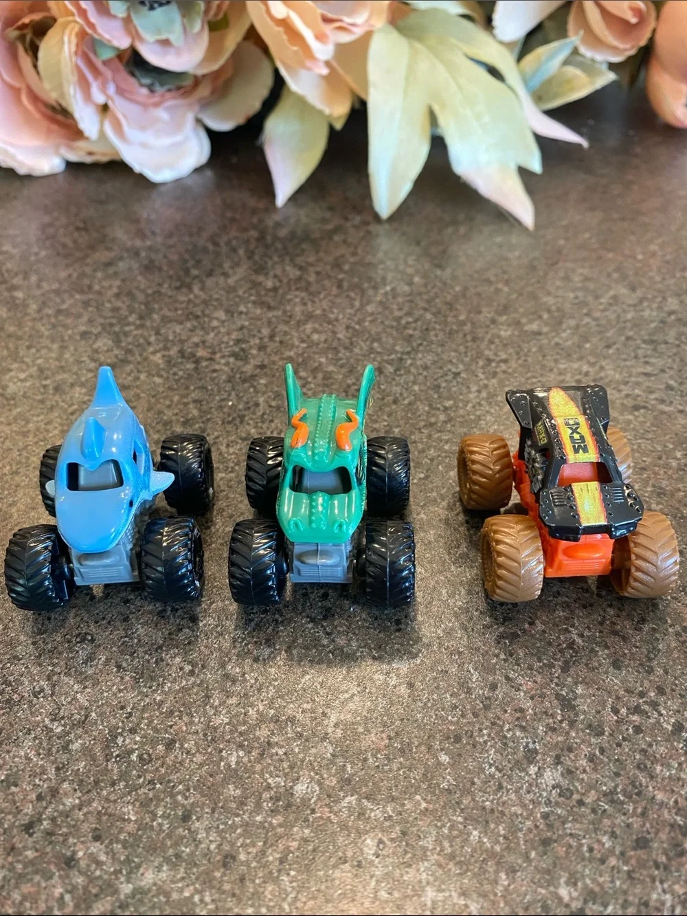 Assorted Mini Monster Trucks- 6 items